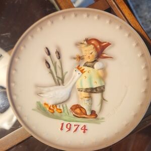 Goebel Plate with Red and Cream Design